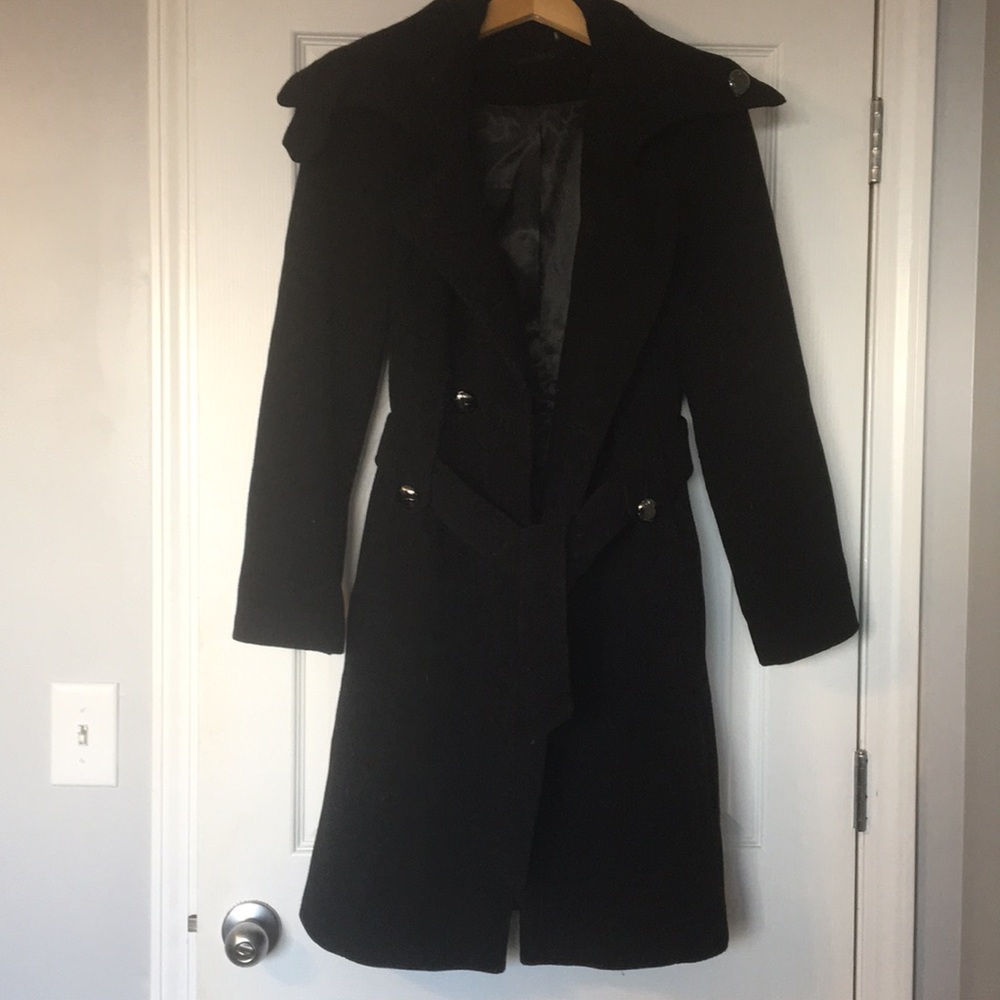 Calvin Klein Black Wool Coat